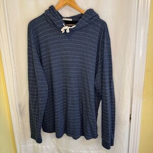 Marine Layer Blue and White Striped Hoodie Sweatshirt